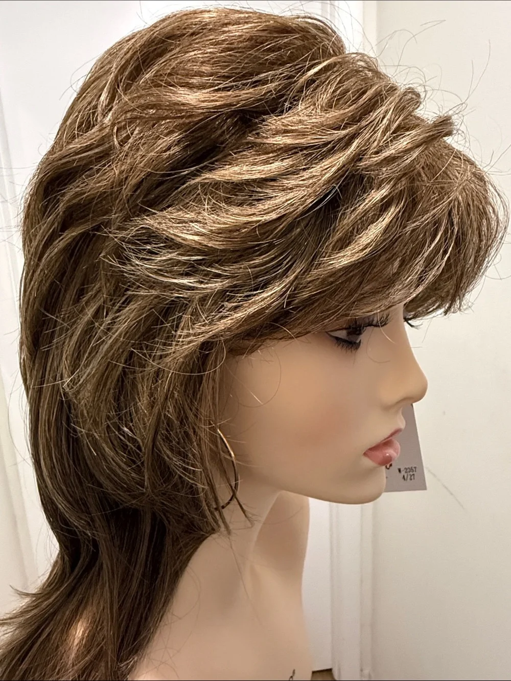 HAIR, 18” Layered, Free Part with Bangs Light Brown/Dark Blonde